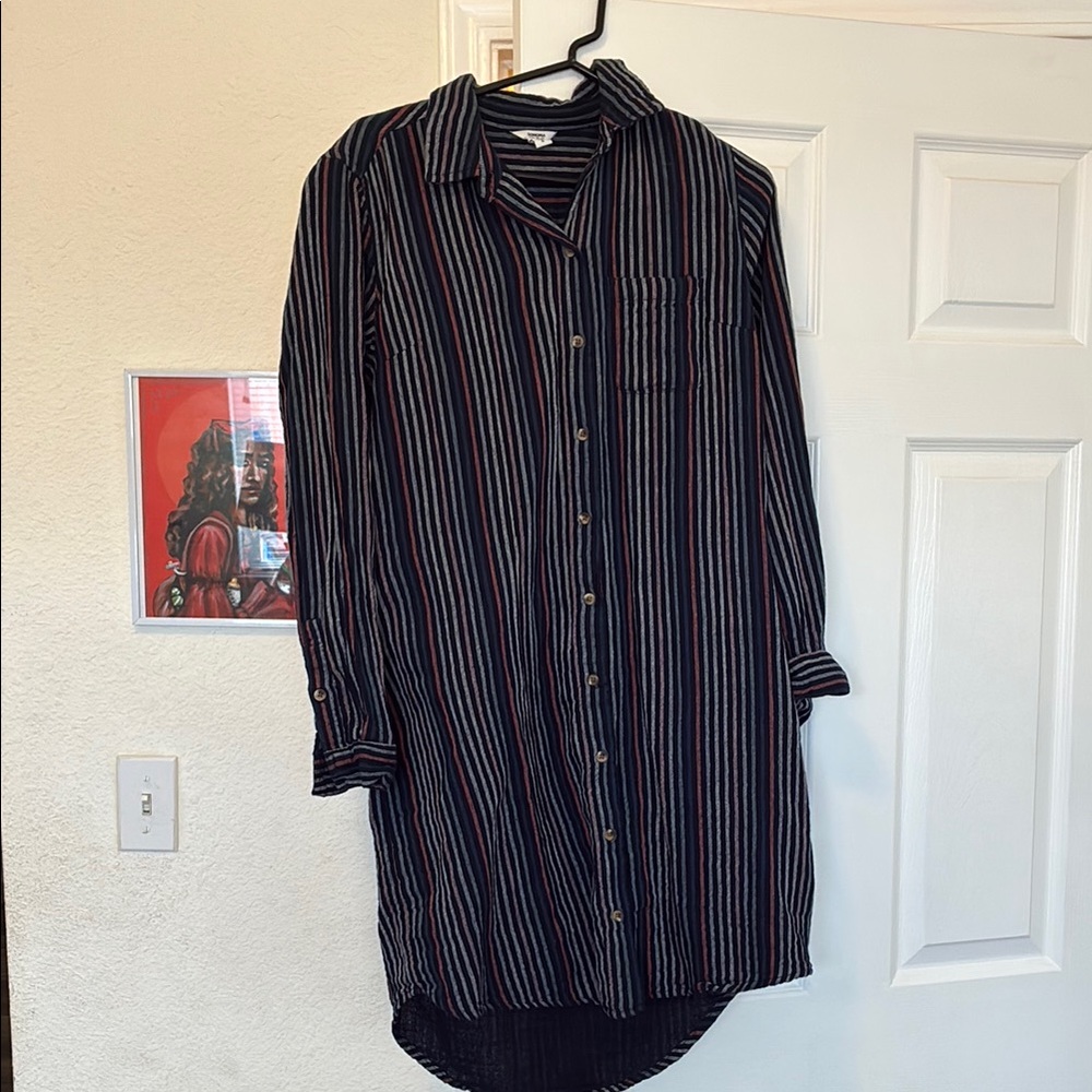 Sonoma Black Striped Midi Dress